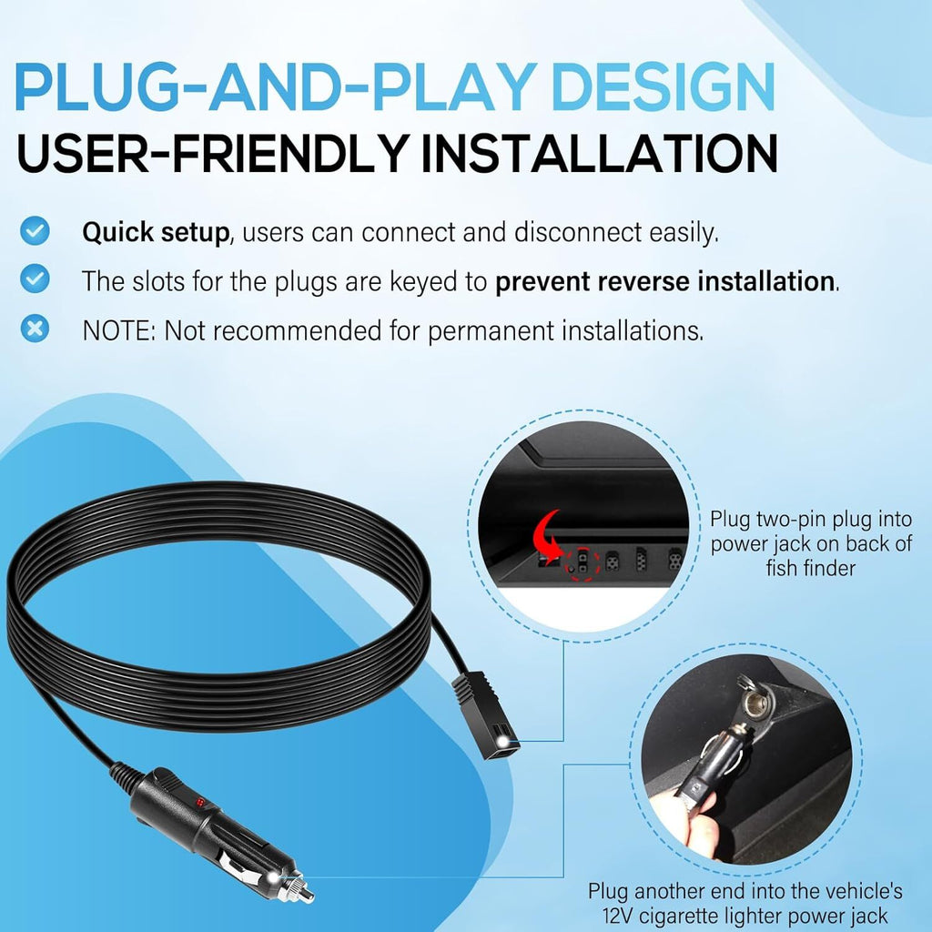 720105-1 12V DC Power Cord 8Ft for Humminbird All Helix and ICE Helix Product