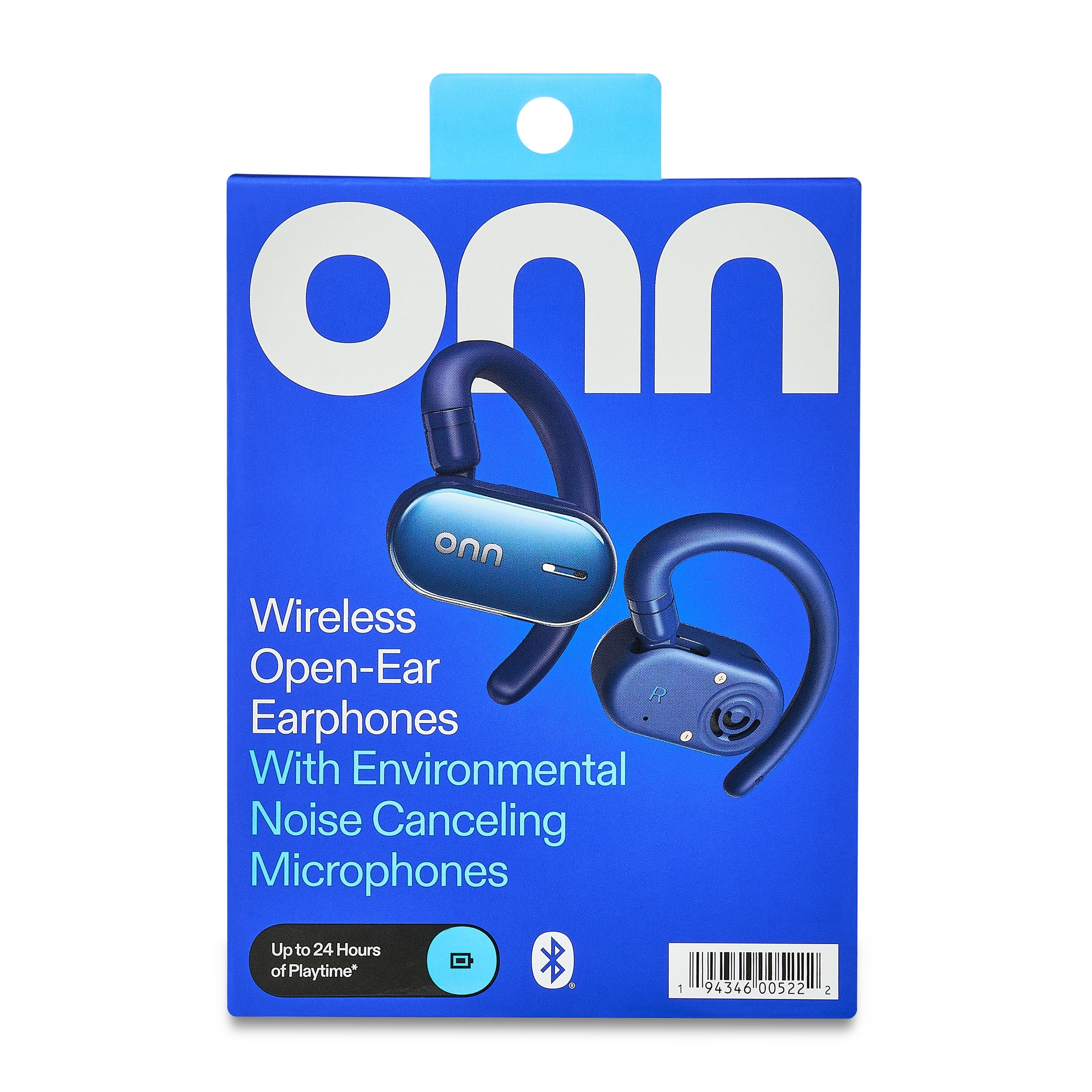 Wireless Open-Ear Earphones with Environmental Noise Canceling Microphones, Black