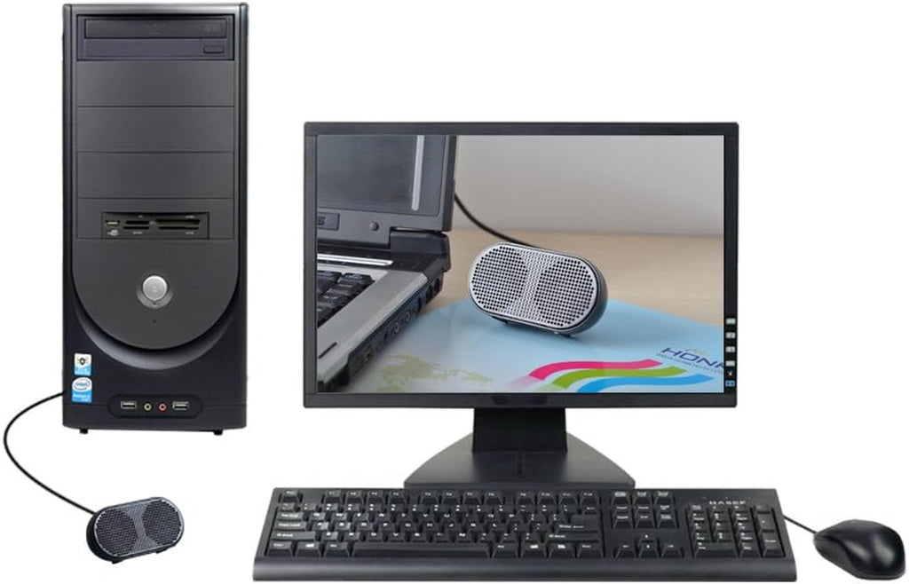 USB Mini Speaker Computer Speaker Powered Stereo Multimedia Speaker for Notebook Laptop Pc(Black)