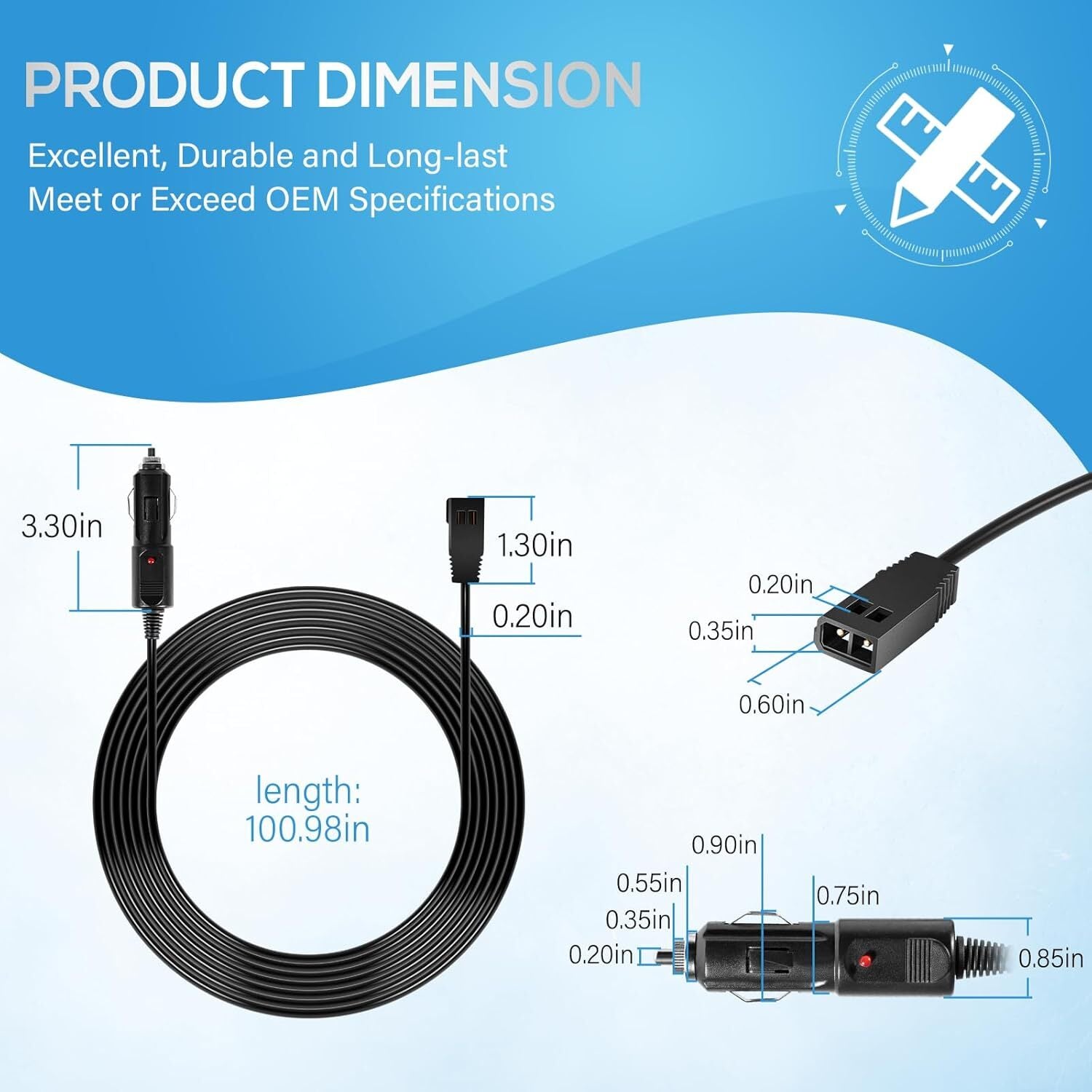 720105-1 12V DC Power Cord 8Ft for Humminbird All Helix and ICE Helix Product