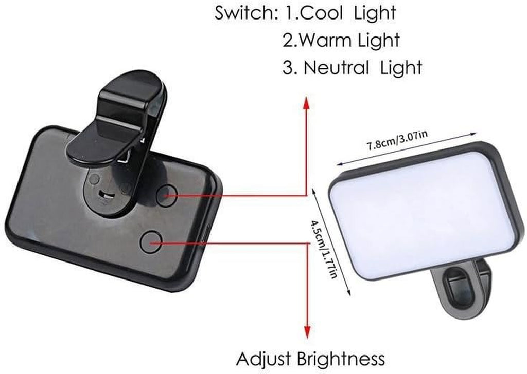 Selfie Light LED Ring Clip Camera Rechargeable Flash Light for Phone & Tablets