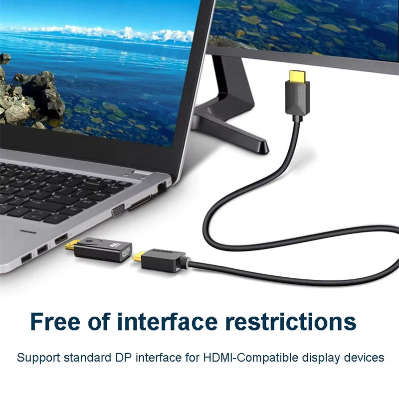 DP to HDTV 4K Connector Displayport DP Male to Hdmi-Compatible Female Adapter Converter Video Audio Plug for Computer TV Laptop