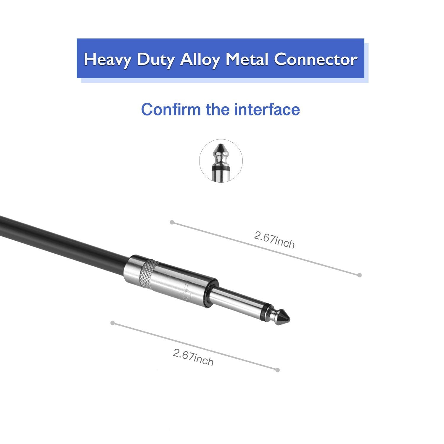 2Pack 100 Ft 1/4" to 1/4" Speaker Cables, True 12AWG Patch Cords, DJ/PA Audio Speaker Cable 12 Gauge Wire