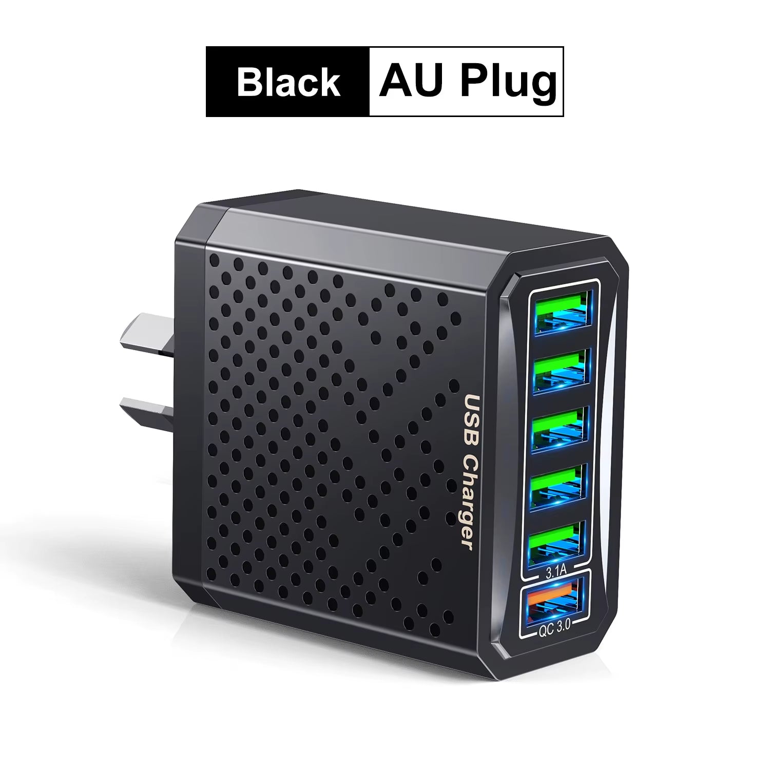 AU Plug Fast Charger 6 in 1 6 Ports Multii Charger USB Fast Charging Charger 3.1A QC3.0 Quick Charger Adaper Australian Charger