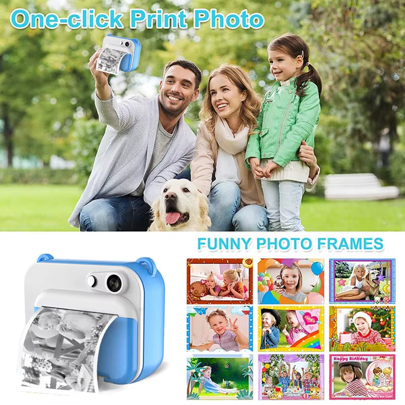 Children Instant Print Camera Thermal Printing Kids Camera Instant Print Camera for Children 1080P HD Video Photo Camera Toys