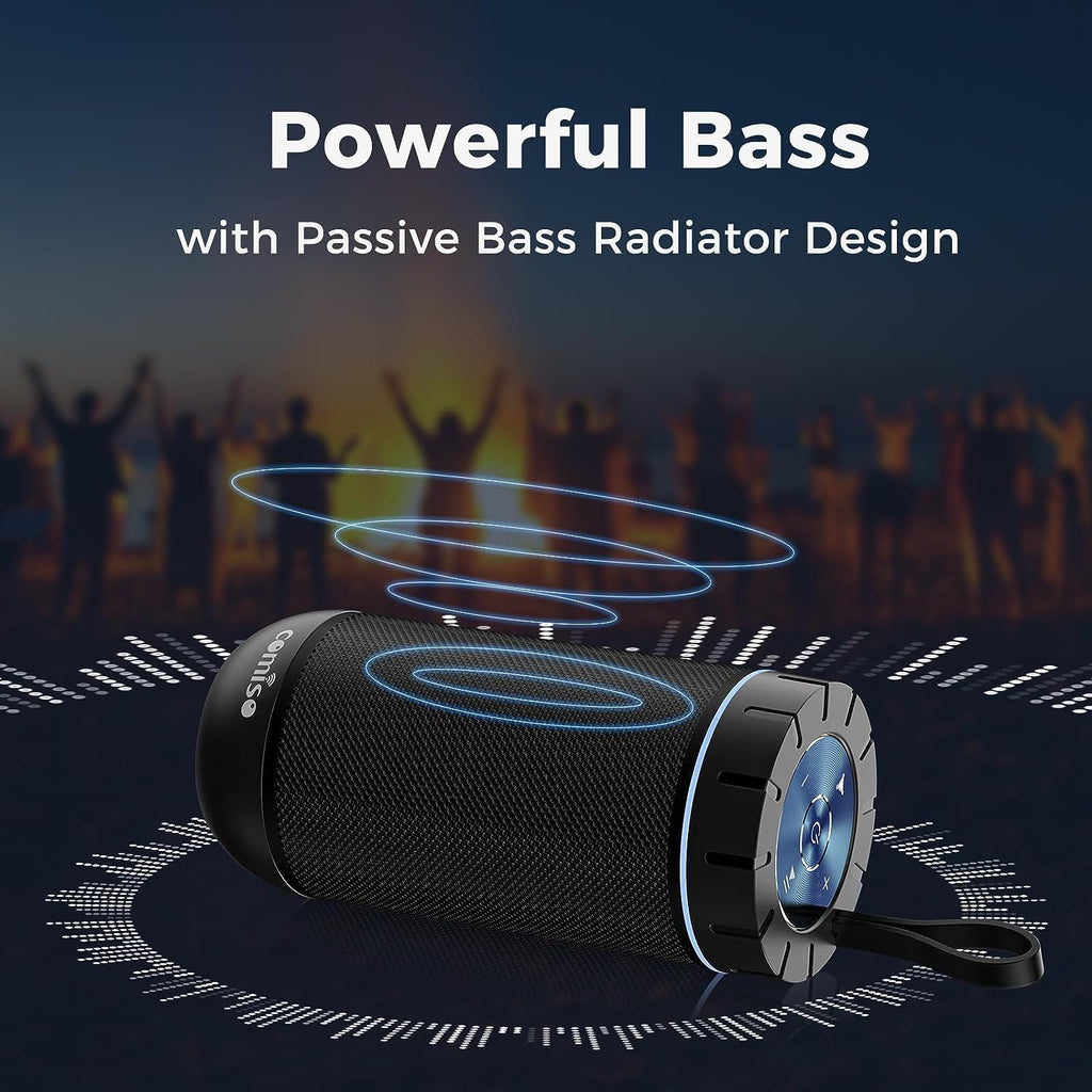 Bluetooth Speaker, IP65 Waterproof Portable Speaker with 360° HD Stereo Sound, Punchy Bass, TWS Pairing, 24H Playtime, Wireless Speakers for Home/Outdoor/Camping/Beach, Gifts for Unisex