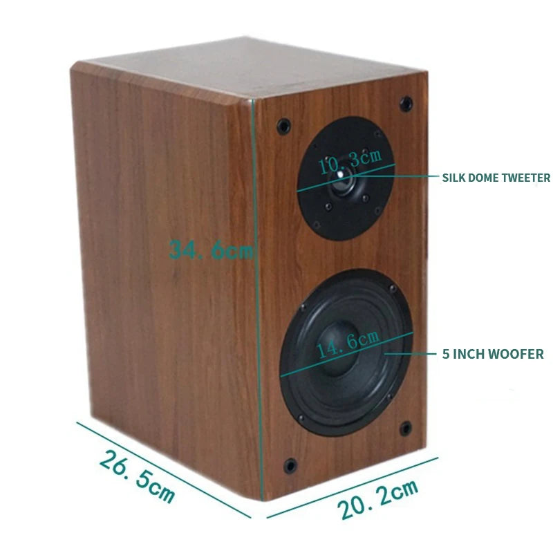 5.5 Inch 200W 4Ohm Bookshelf Speaker Two-Way Hifi Passive Speaker Fever Wooden Speaker Surround Home Theater Speaker Sound Box