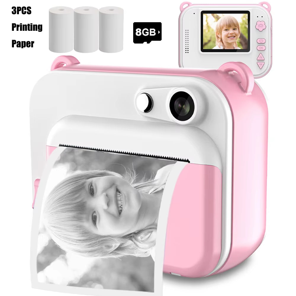Children Instant Print Camera Thermal Printing Kids Camera Instant Print Camera for Children 1080P HD Video Photo Camera Toys