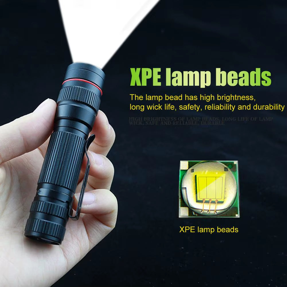 Portable USB Rechargeable LED Flashlight Waterproof Mini Super Bright Light for Outdoor Hunting Hiking Fishing Flash Light