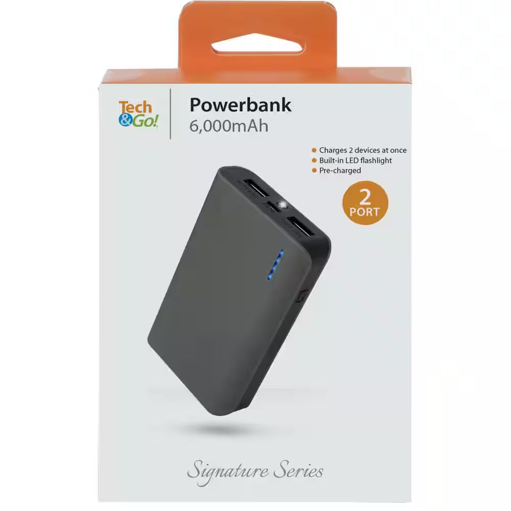 6000Mah 2-Ports Powerbank