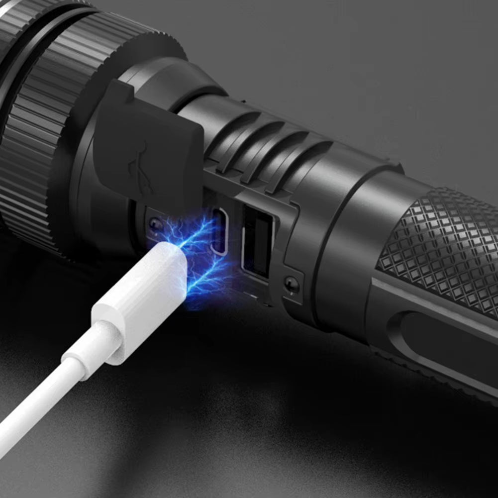 LED Flashlight Rechargeable Flashlight Zoomable Flash Light Handheld Flashlight for Camping Hiking Outdoor Home Emergency