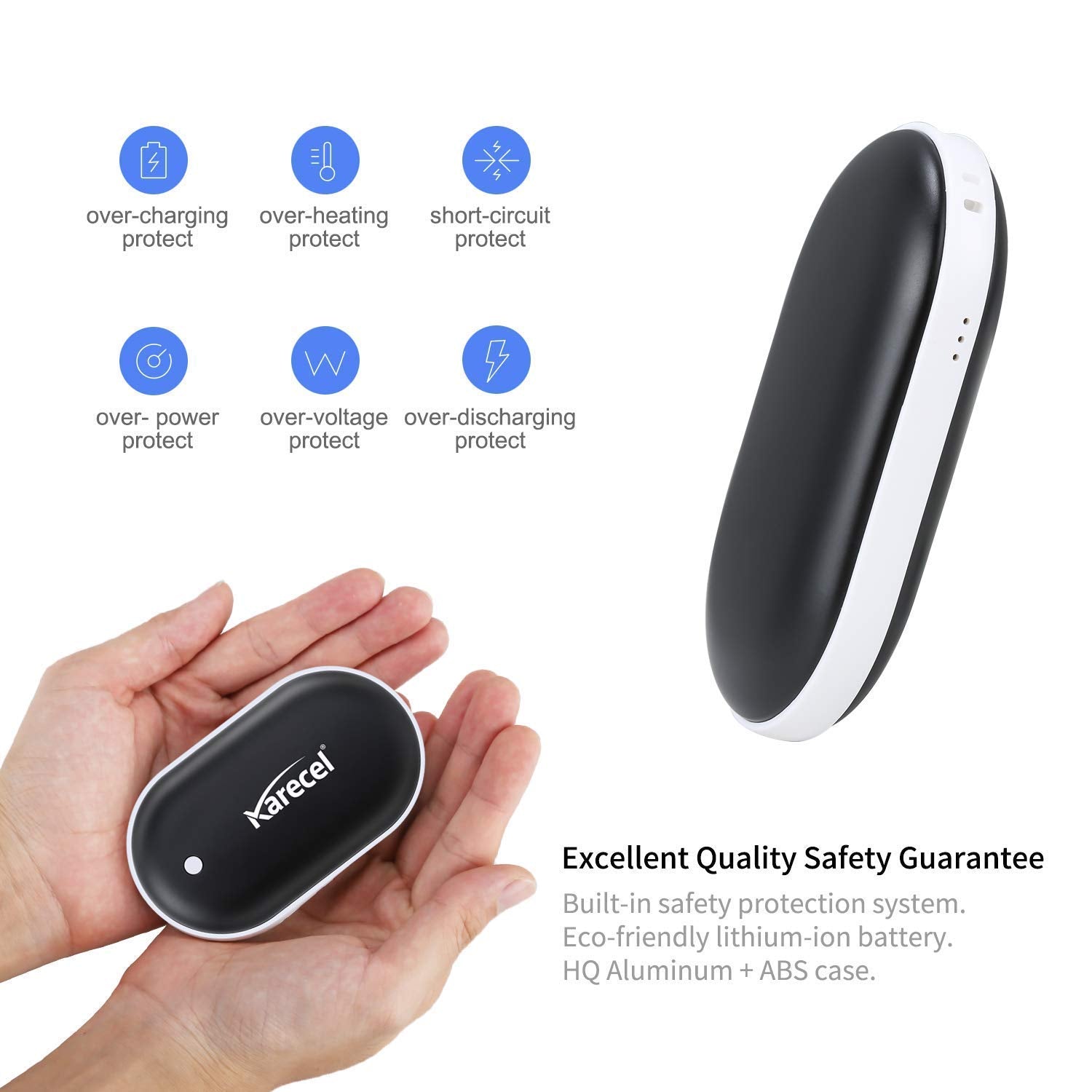 Rechargeable Hand Warmers Electric Hand Warmer 5200Mah Powerbank Reusable Handwarmers Portable USB Hand Warmer Heater Ba