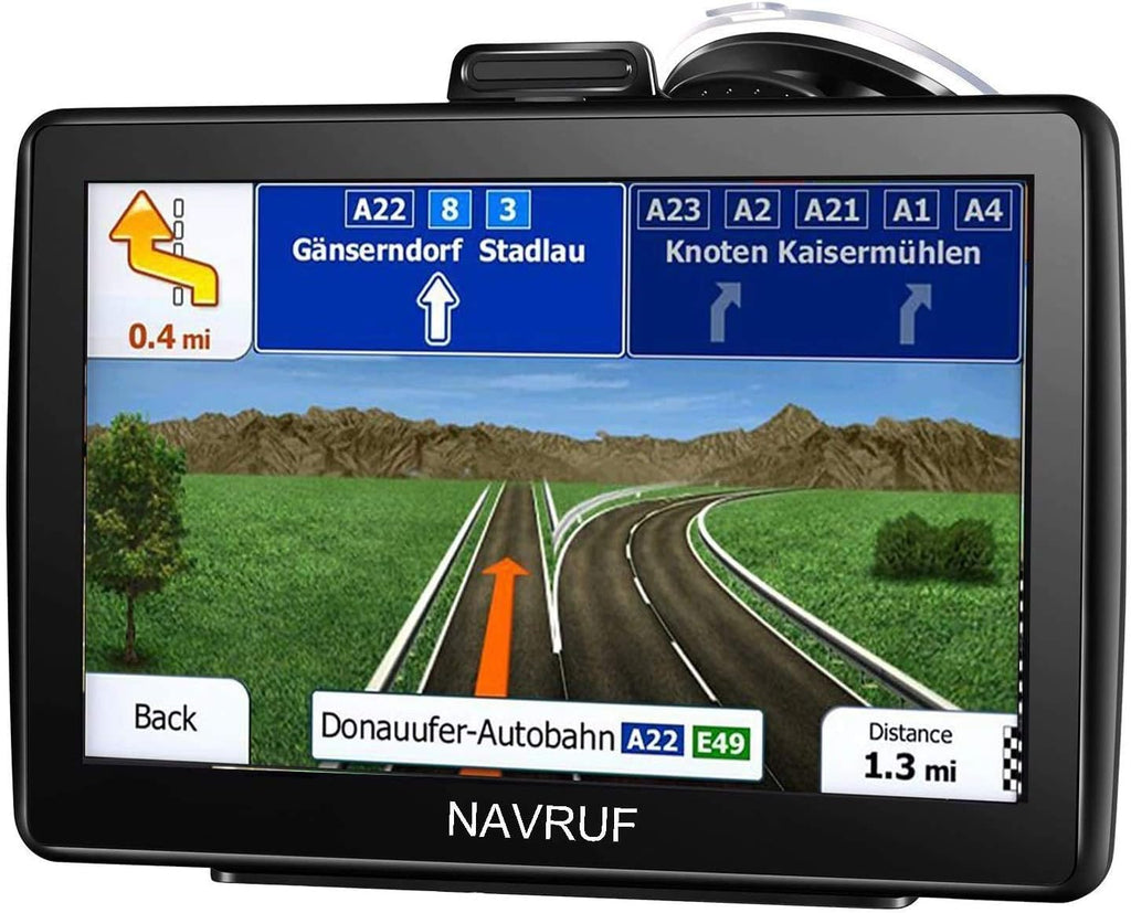 Car GPS Navigator, 7 Inch Car GPS Navigation System 8GB Voice Navigation, Driving Alarm, Voice Transition Direction, with Sun Visor and Free Lifetime Update Map