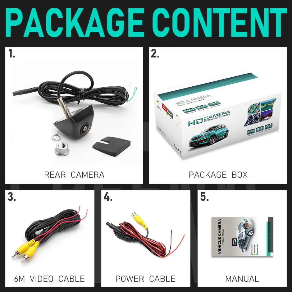 Vehicle Rear View Camera Metal Body Car Reverse Camera Auto Parking Backup Camera