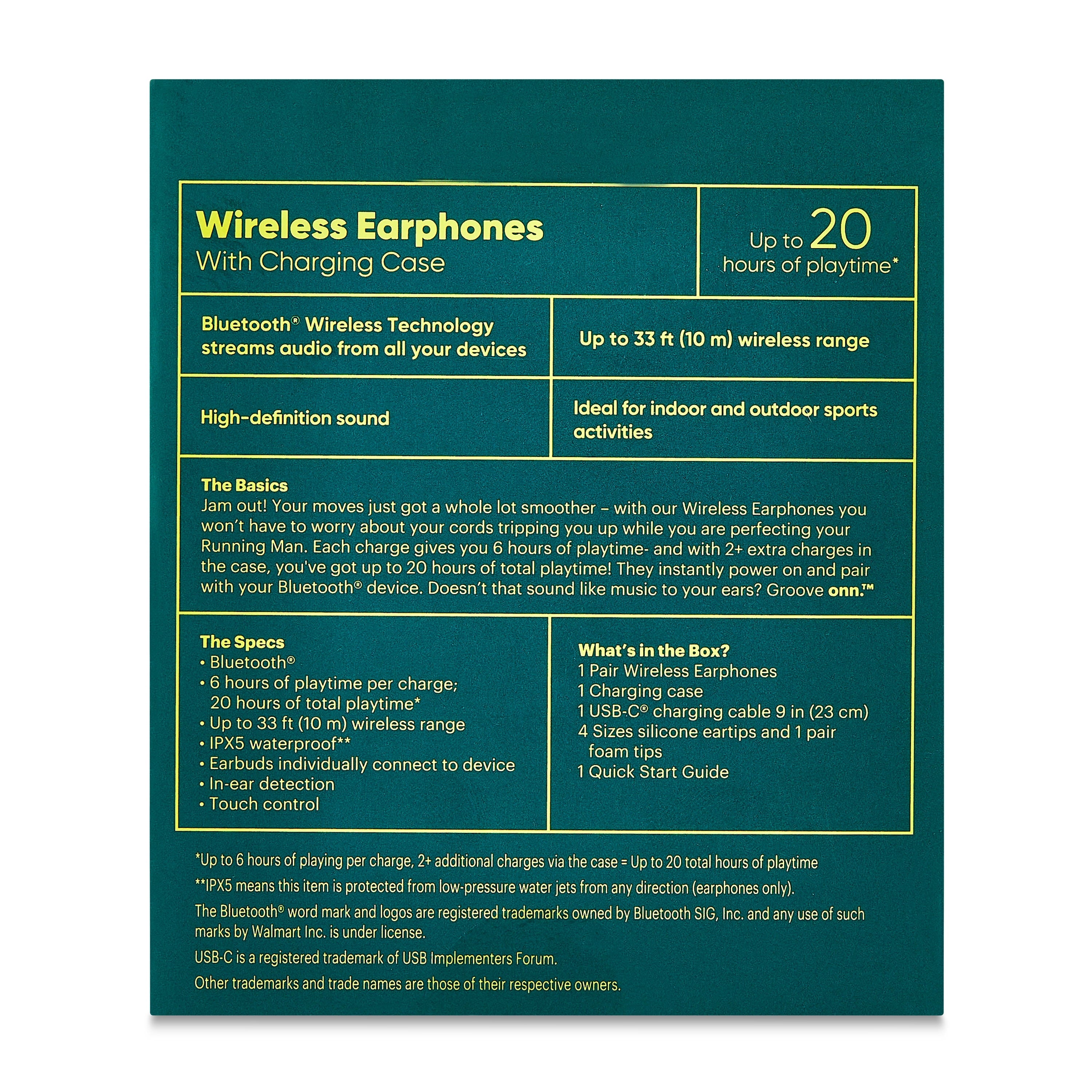 Bluetooth Wireless Earphones W/Charging Case and Touch Controls, Lilac