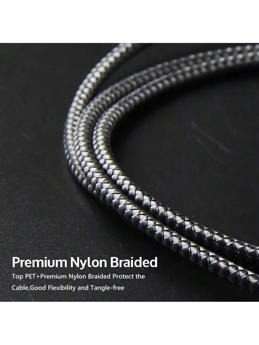 60W USB-A to Type-C Fast Charger Cable, USB Type-C Nylon Braided Mobile Phone Charging Data Cable, Compatible with Samsung Galaxy S25 S24 S23 S22 S21 S10, Note 20 10 9 A51 G8 G7, Pixel, One plus and Other Mobile Phones Fast Charging USB C