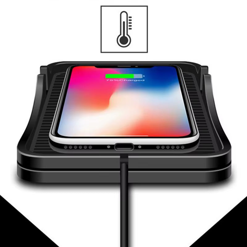 Wireless Car Charger Wireless Phone Charger Mat for Auto Cordless Phone Charger Non-Slip Cell Phone Charger Pad for Car Home
