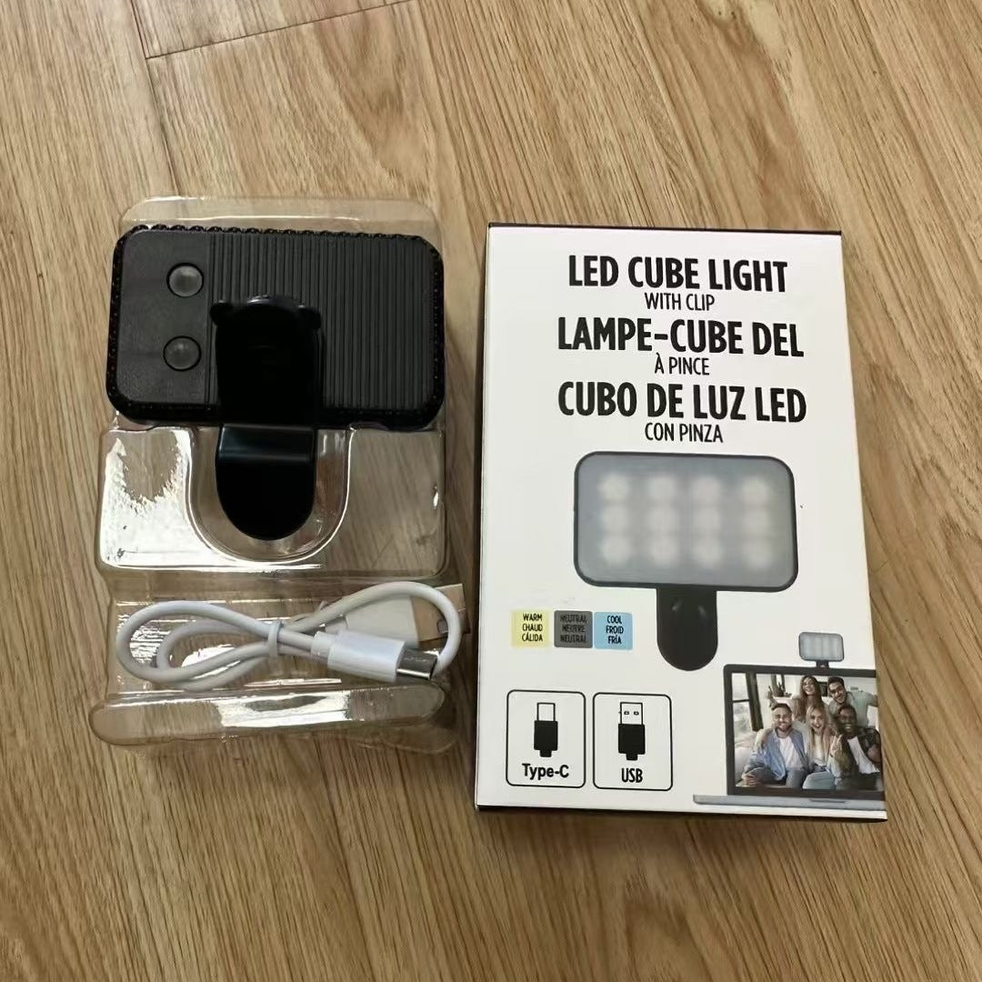 Selfie Light LED Ring Clip Camera Rechargeable Flash Light for Phone & Tablets