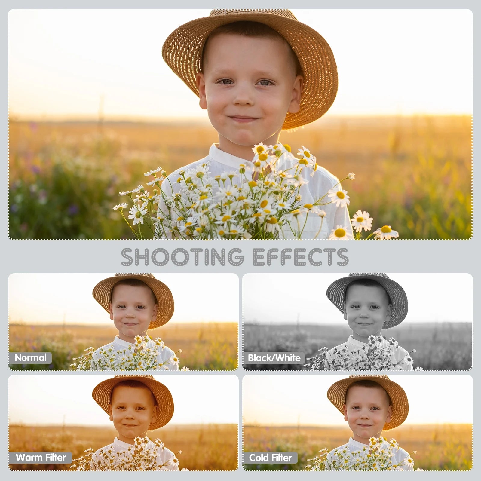 Digital Camera Kids Camera with 32GB Card FHD 1080P 44MP Vlogging Camera 16X Digital Zoom Portable Camera (Black)