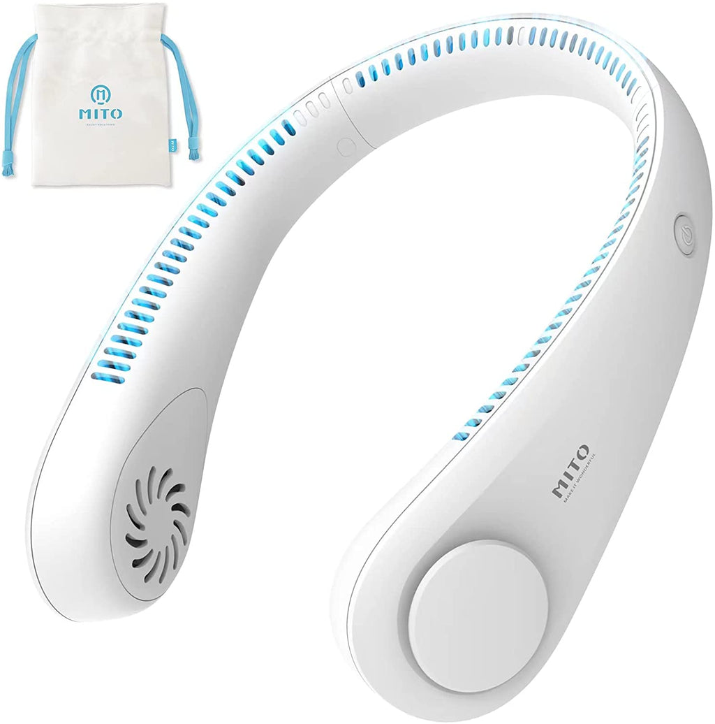 Portable Hanging Neck Fan,Battery Operated Bladeless Neck Fan,Rechargeable Personal Cooling Fan,Wearable Personal Neck Fan with 3 Wind Speeds for Office Sports Traveling Unique for Father