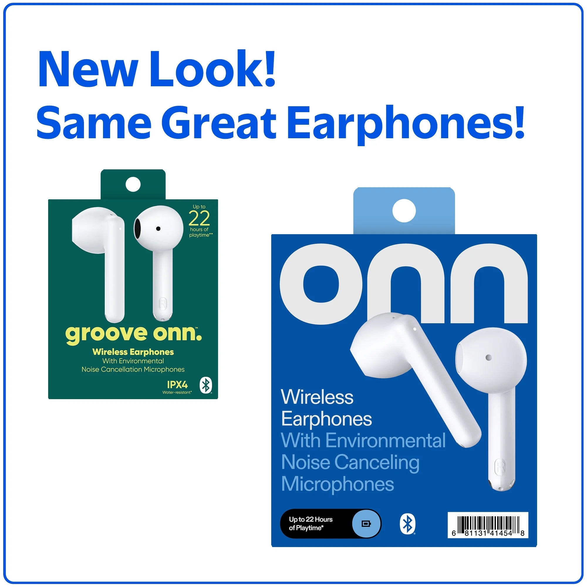 Bluetooth Wireless Earphones with Environmental Noise Canceling Microphones and Charging Case, White