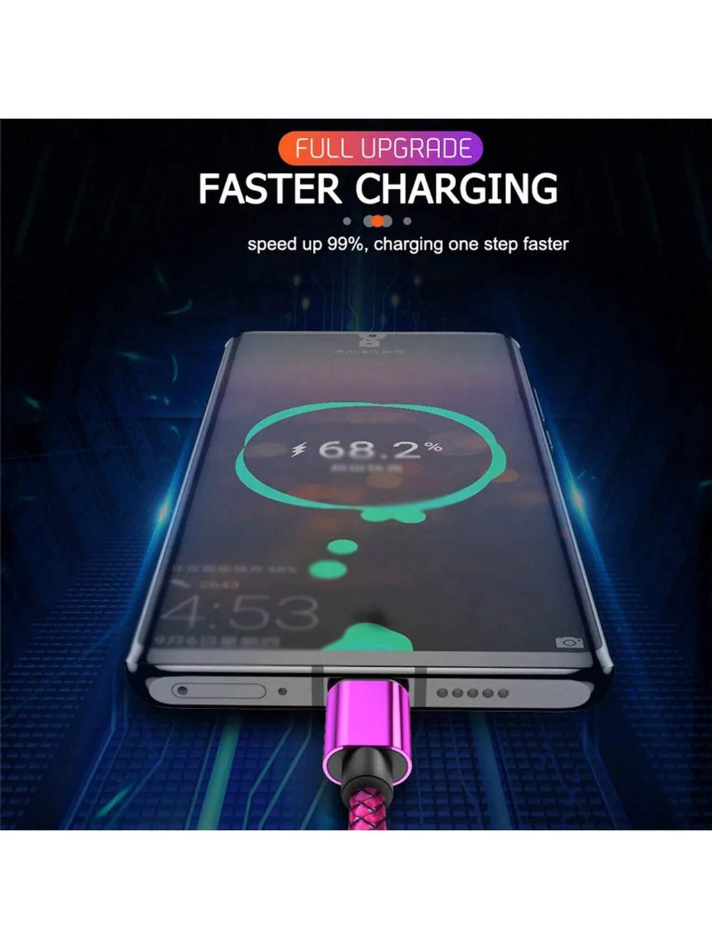 60W USB-A to Type-C Fast Charger Cable, USB Type-C Nylon Braided Mobile Phone Charging Data Cable, Compatible with Samsung Galaxy S25 S24 S23 S22 S21 S10, Note 20 10 9 A51 G8 G7, Pixel, One plus and Other Mobile Phones Fast Charging USB C