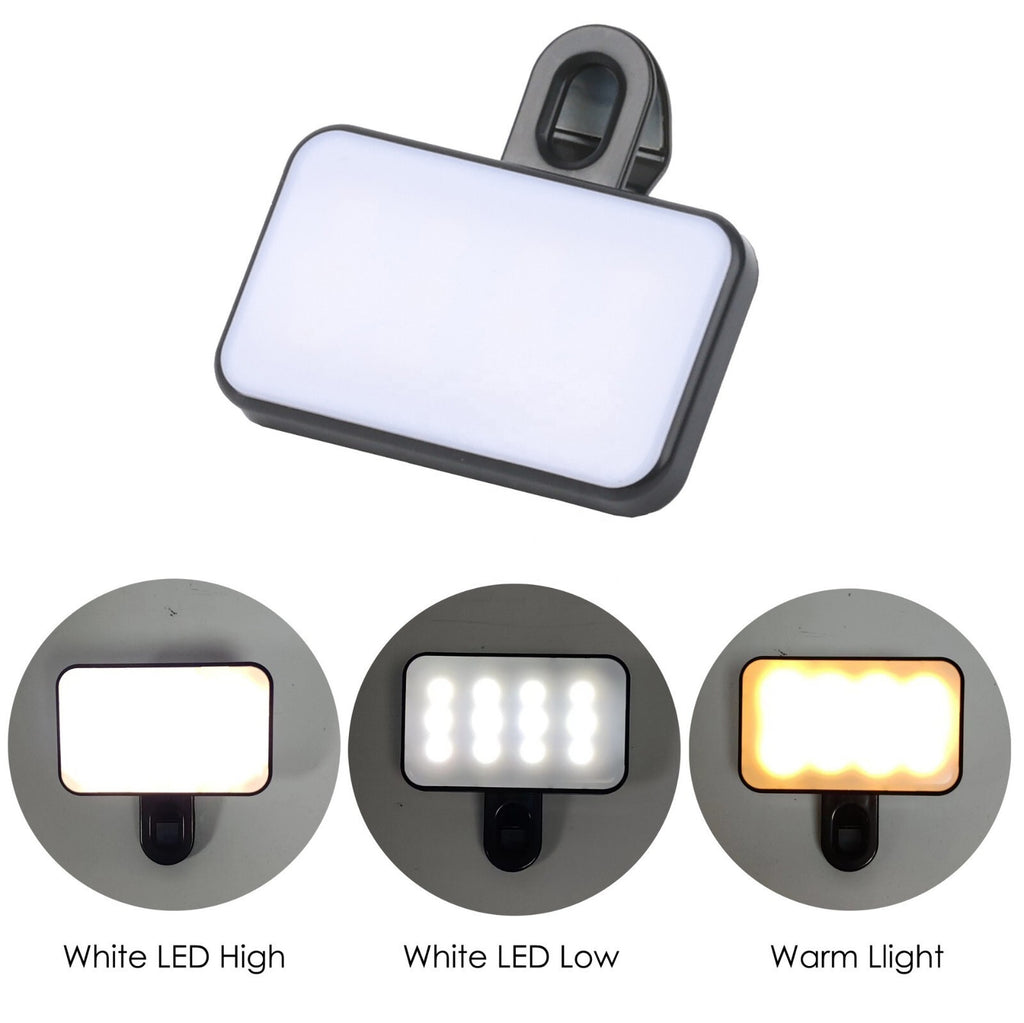 Selfie Light LED Ring Clip Camera Rechargeable Flash Light for Phone & Tablets