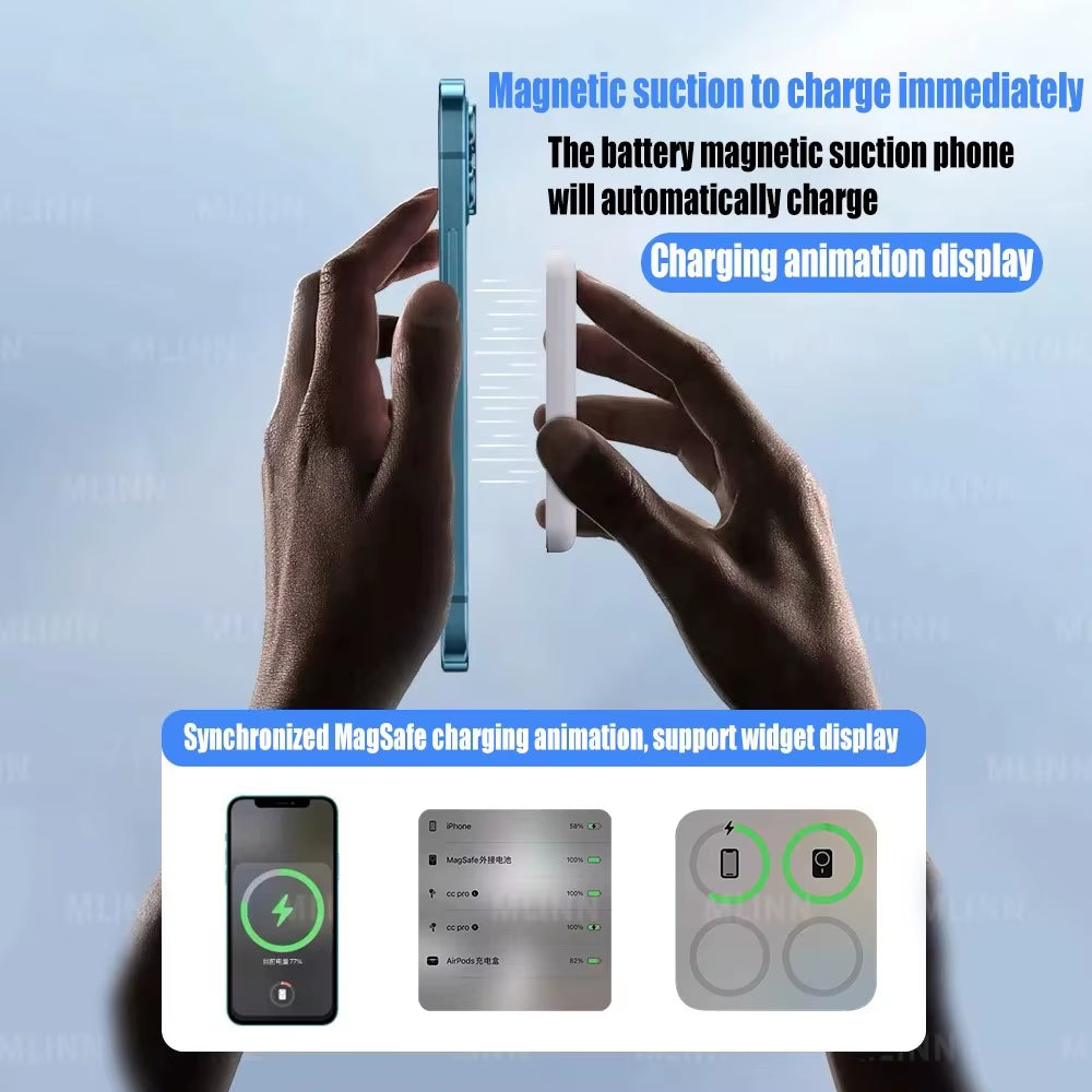 Magnetic Powerbank for Apple External Battery Portable Wireless Power Bank Charger for Magsafe Iphone Spare Battery