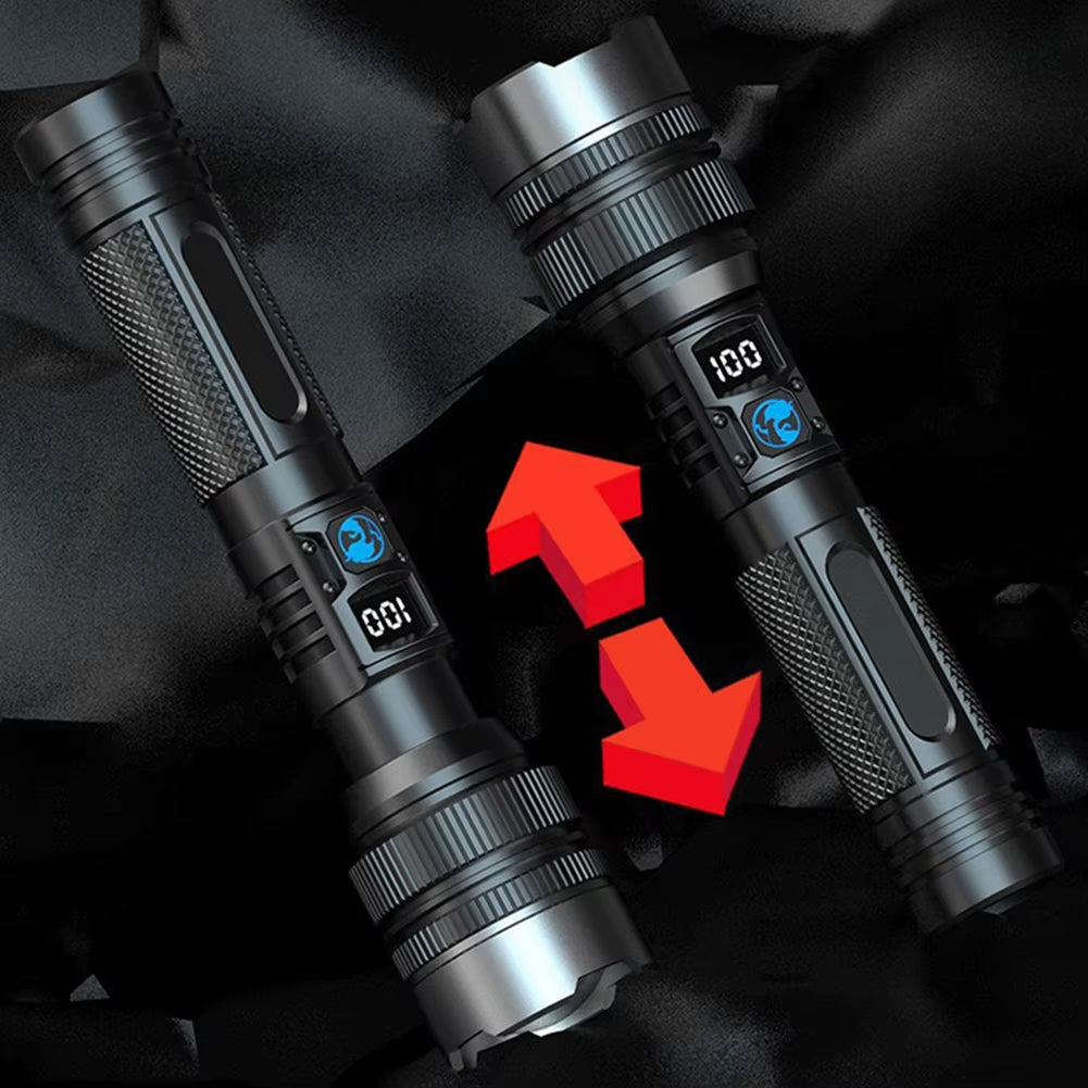 LED Flashlight Rechargeable Flashlight Zoomable Flash Light Handheld Flashlight for Camping Hiking Outdoor Home Emergency