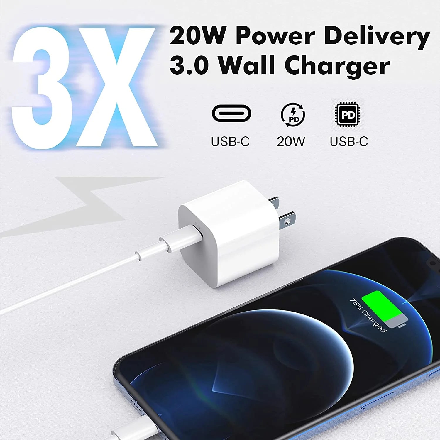 2Pack 20W USB C Wall Charging,Fast Charger,C Charger,Usb C Charger Compatible with Iphone Charger Compatible with Samsung