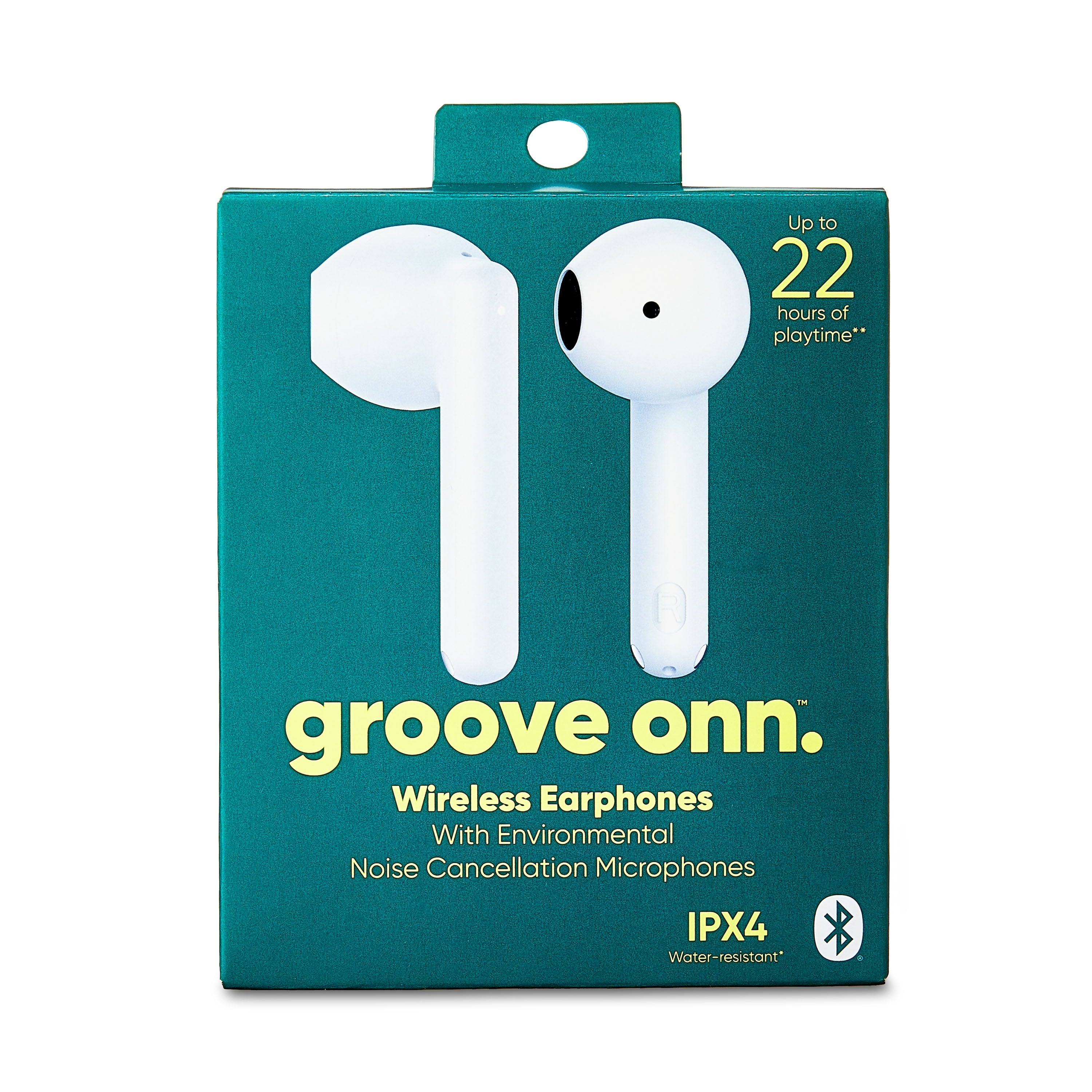 Bluetooth Wireless Earphones with Environmental Noise Canceling Microphones and Charging Case, White