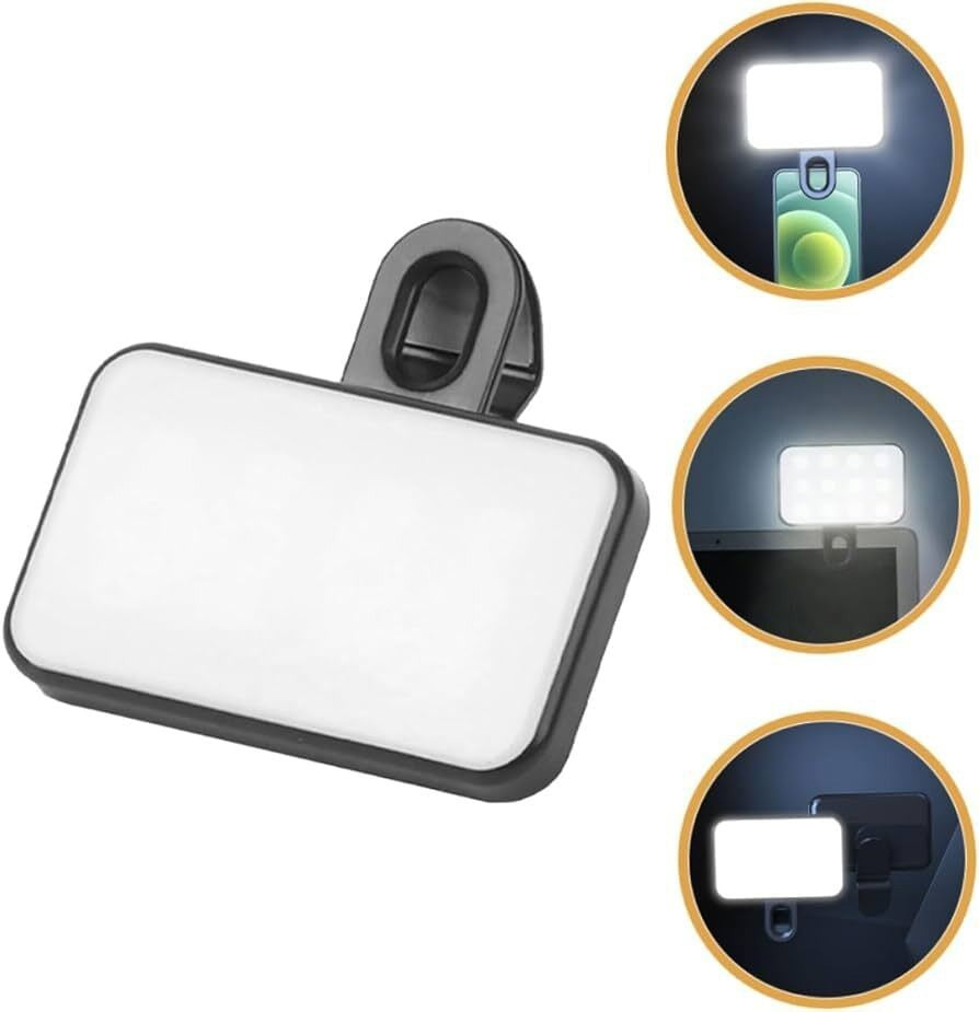 Selfie Light LED Ring Clip Camera Rechargeable Flash Light for Phone & Tablets