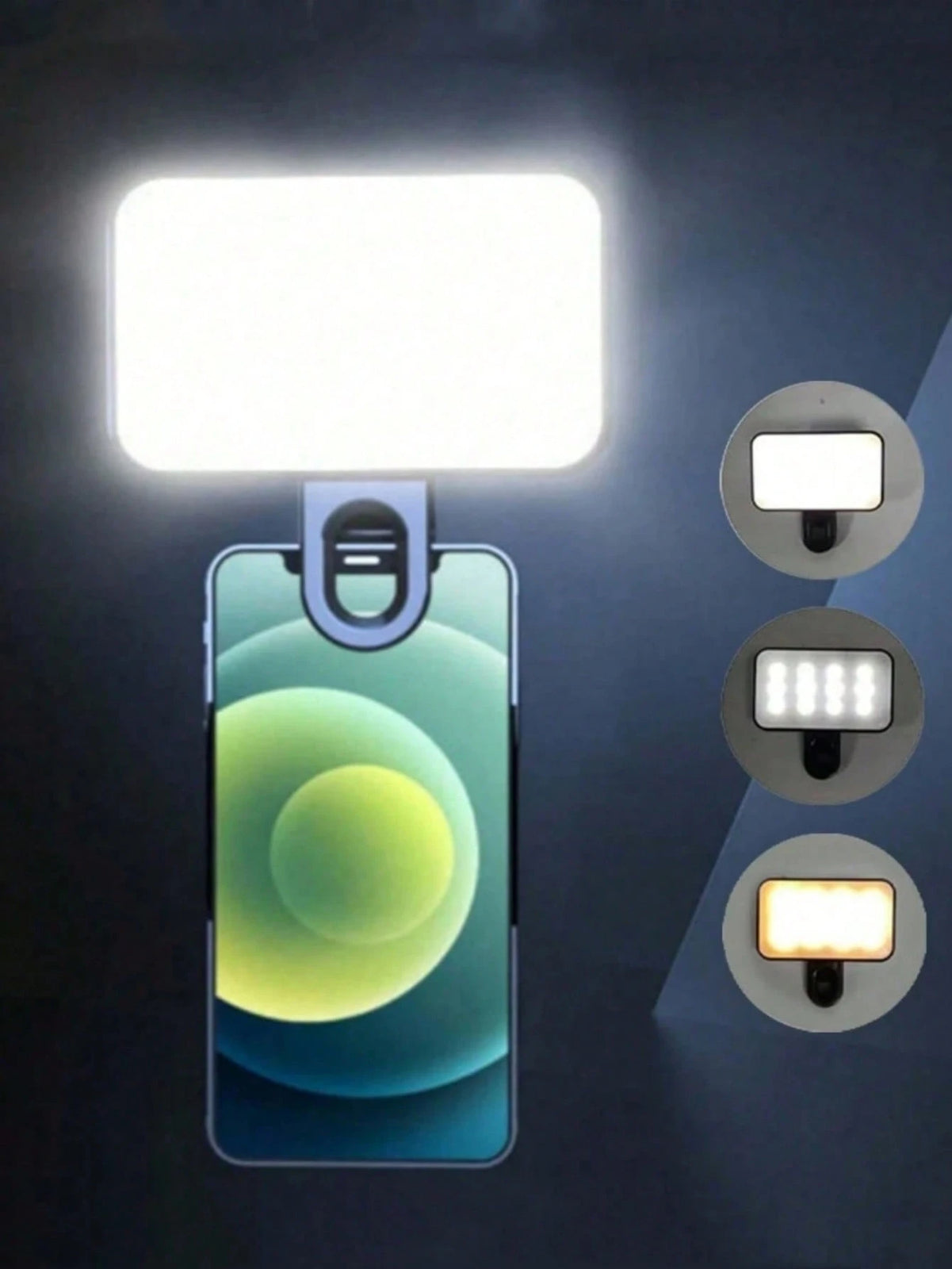 Selfie Light LED Ring Clip Camera Rechargeable Flash Light for Phone & Tablets