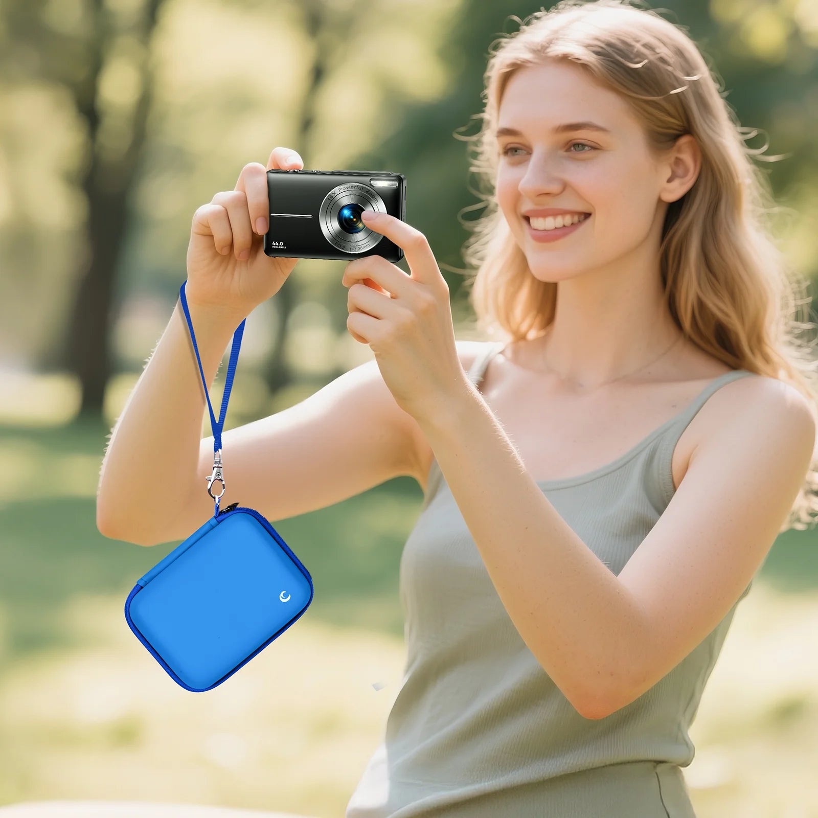 Camera Case Compatible with Kids Digital Camera and Accessories for Travel - Blue