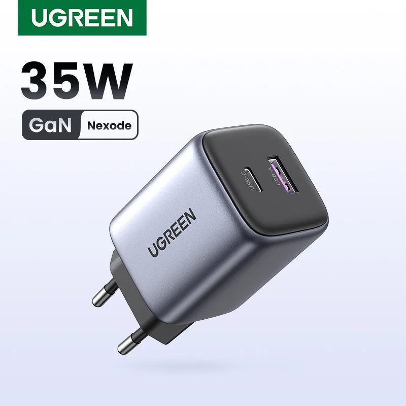 Gan 35W Charger USB Charger PD3.0 QC3.0 Quick Charger for Iphone 15 14 13 Pro Samsung Xiaomi Ipad Pro USB C Fast Charger