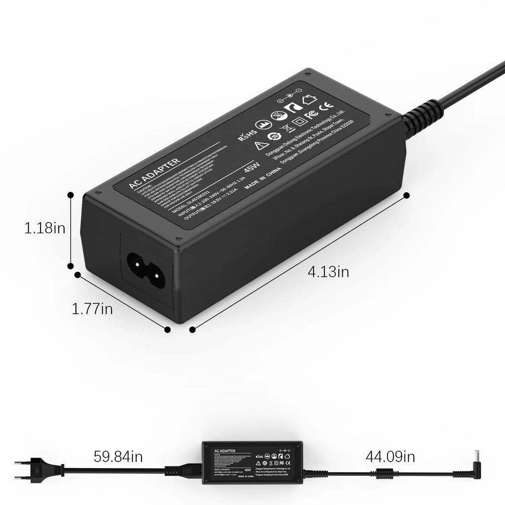 HP Charger 45W 19.5V 2.31A Laptop Charger Power Adapter Charger for HP, 4.5*3.0Mm
