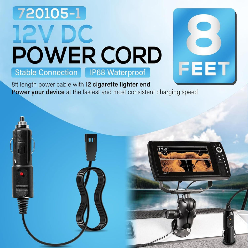 720105-1 12V DC Power Cord 8Ft for Humminbird All Helix and ICE Helix Product
