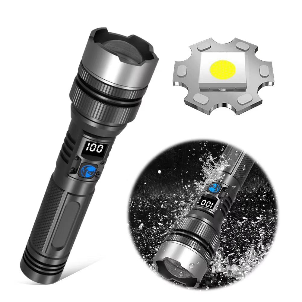 LED Flashlight Rechargeable Flashlight Zoomable Flash Light Handheld Flashlight for Camping Hiking Outdoor Home Emergency