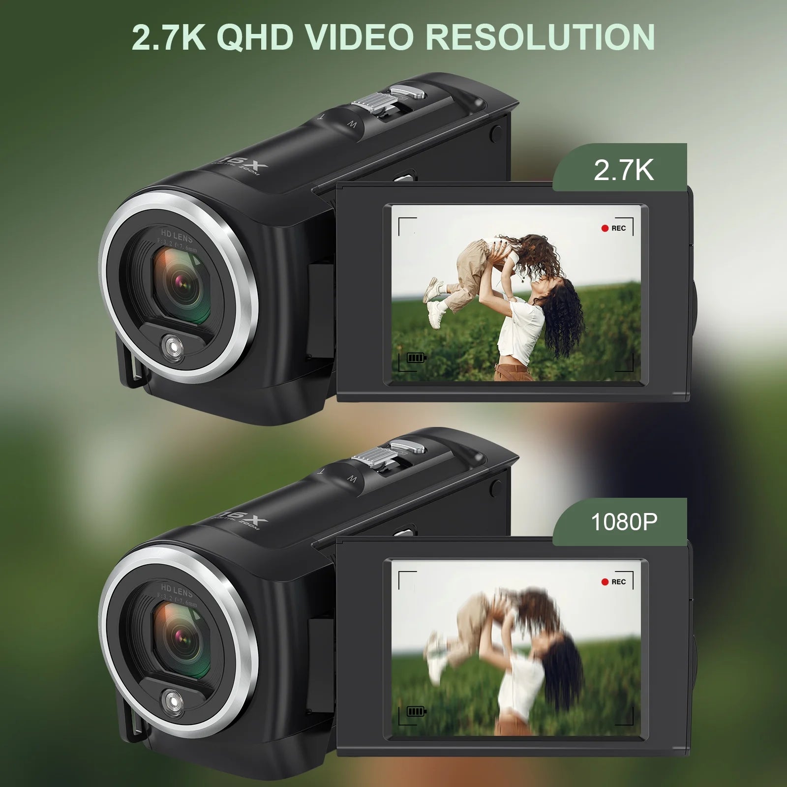 Video Camera Camcorder 2.7K 50MP 16X Zoom Vlogging Camera for Youtube