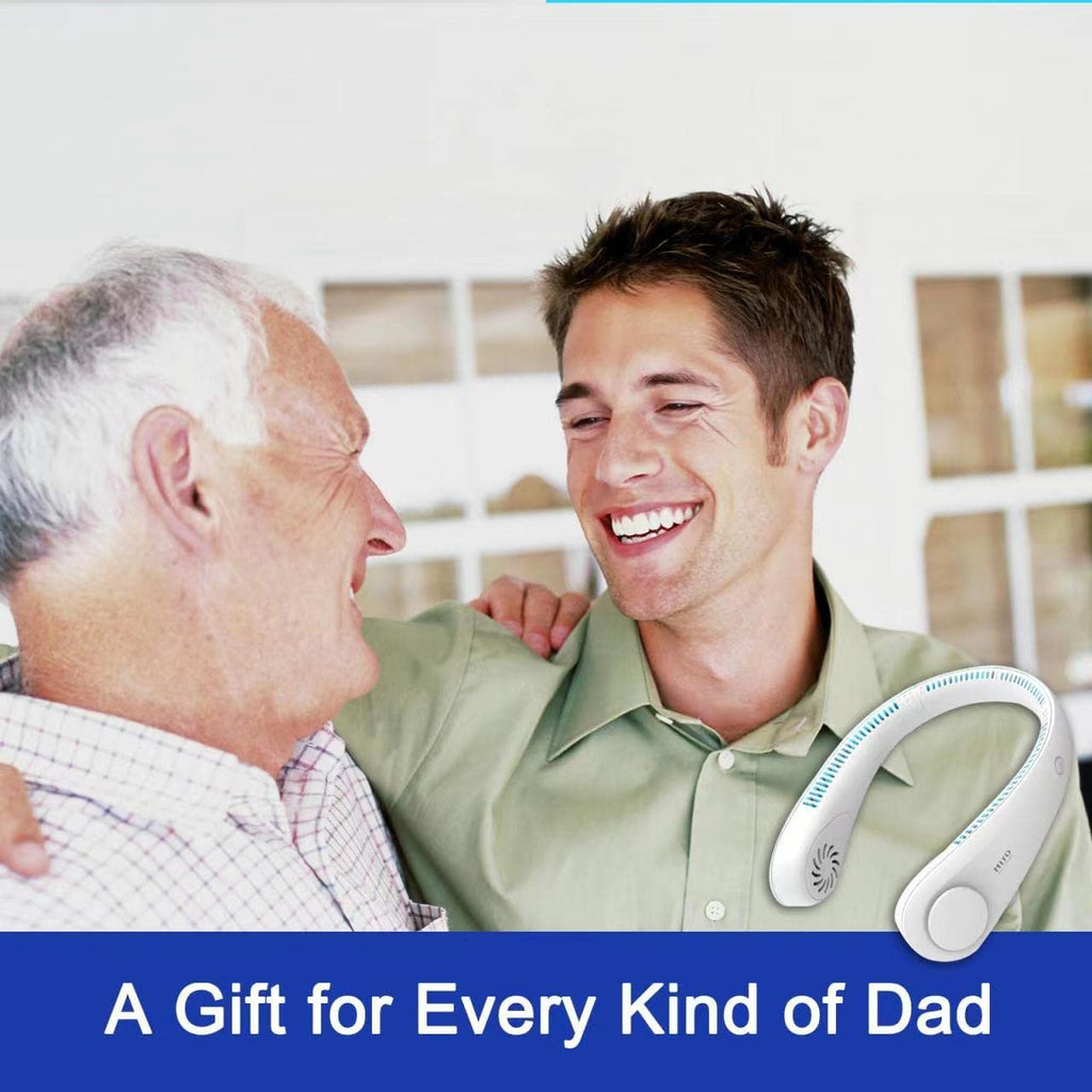 Portable Hanging Neck Fan,Battery Operated Bladeless Neck Fan,Rechargeable Personal Cooling Fan,Wearable Personal Neck Fan with 3 Wind Speeds for Office Sports Traveling Unique for Father