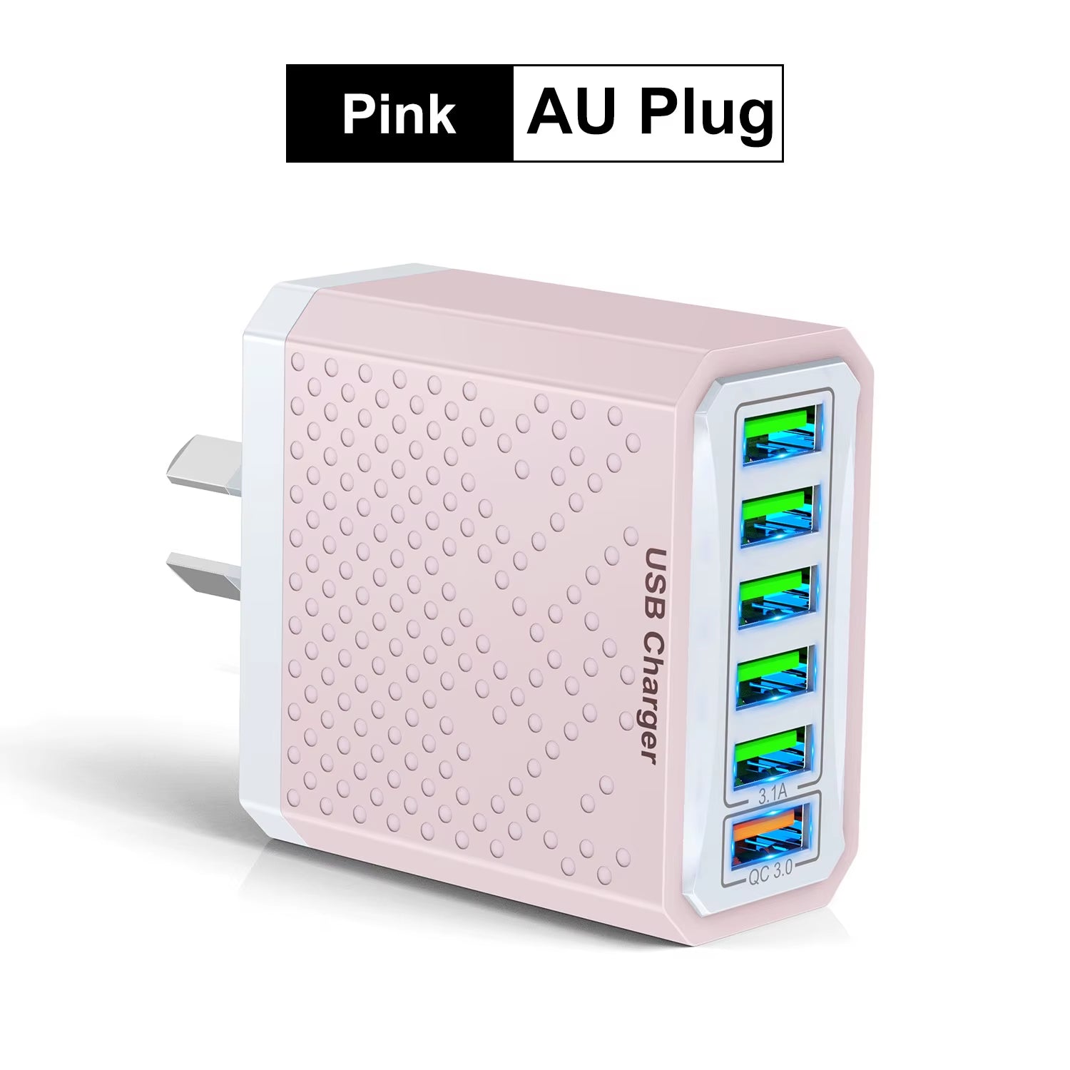 AU Plug Fast Charger 6 in 1 6 Ports Multii Charger USB Fast Charging Charger 3.1A QC3.0 Quick Charger Adaper Australian Charger