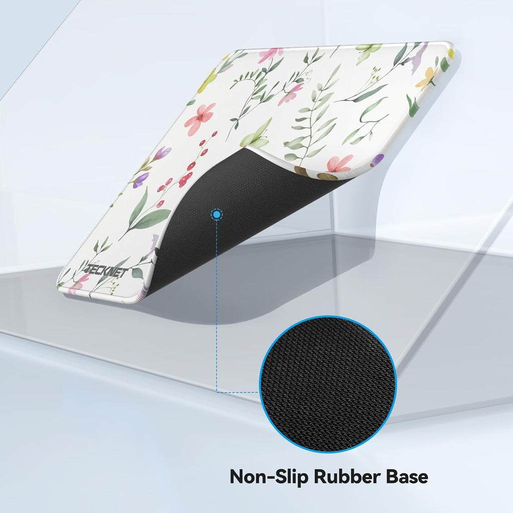 Mouse Pad with Anti-Fray Stitching, Waterproof Surface & Non-Slip Rubber Base with Stitched Edges Gaming Mouse Mat for Laptop，Compatible with Laser and Optical Mice - Flower