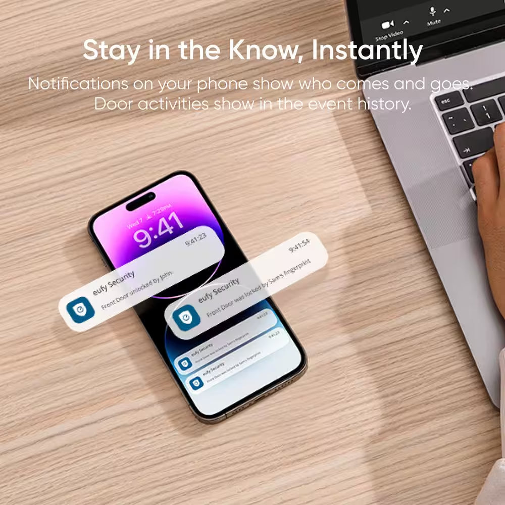 C210 Black Smart Lock Wi-Fi with 5-In-1 Ways to Unlock by Mobile App, Keypad, Key, Apple Watch and Smart Assistants