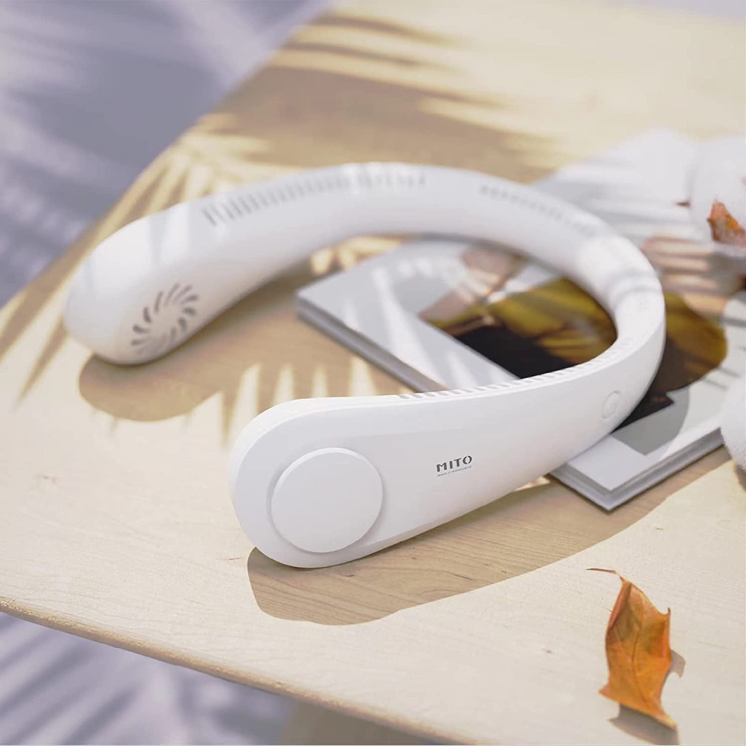 Portable Hanging Neck Fan,Battery Operated Bladeless Neck Fan,Rechargeable Personal Cooling Fan,Wearable Personal Neck Fan with 3 Wind Speeds for Office Sports Traveling Unique for Father