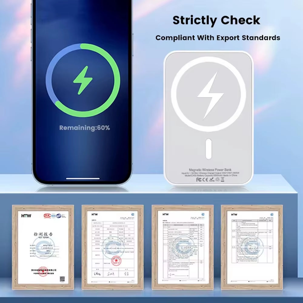 Magnetic Powerbank for Apple External Battery Portable Wireless Power Bank Charger for Magsafe Iphone Spare Battery