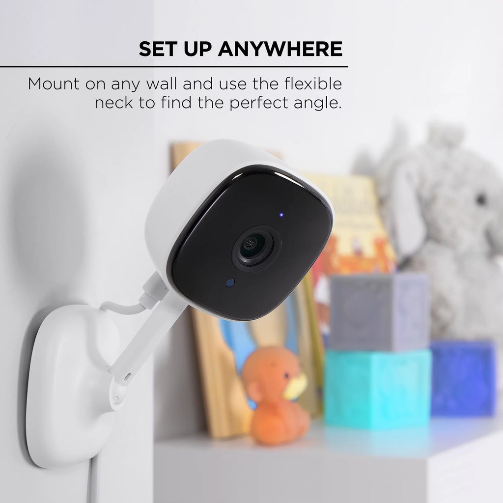 Indoor Camera 1080P - Wi-Fi Security Cam with Night Vision, White (1-Pack)
