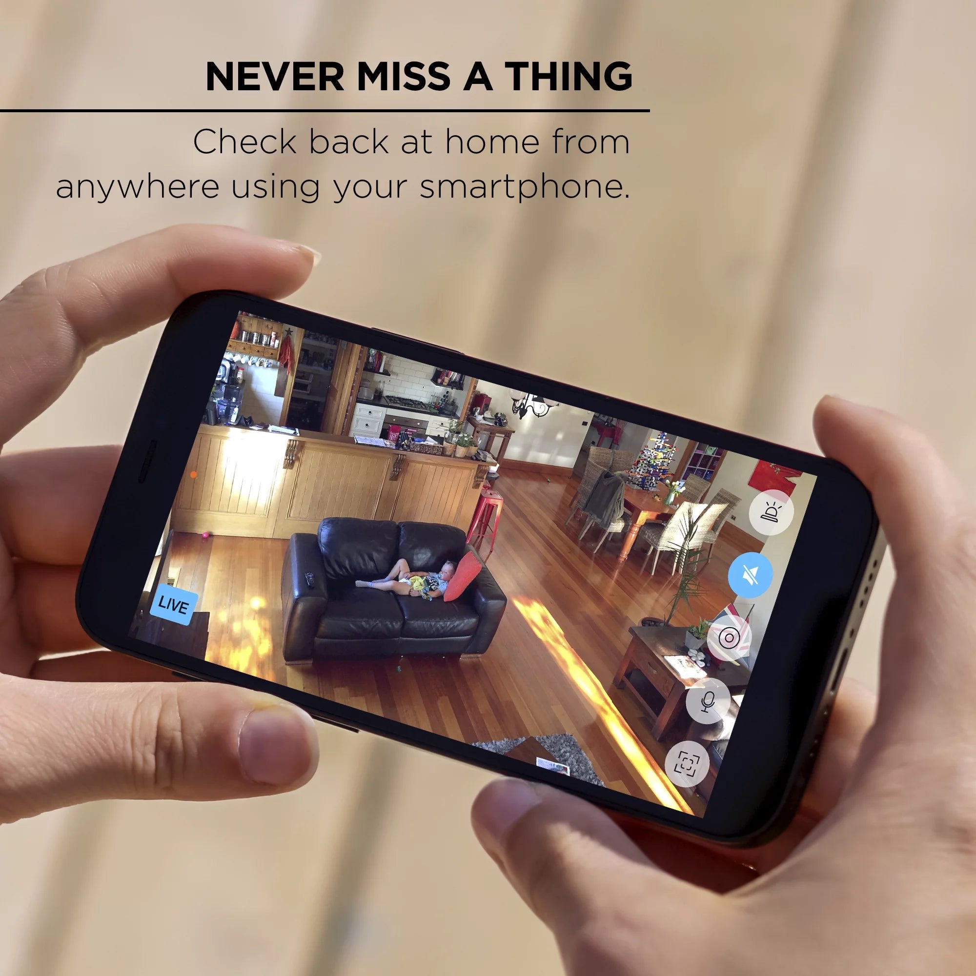 Indoor Camera 1080P - Wi-Fi Security Cam with Night Vision, White (1-Pack)