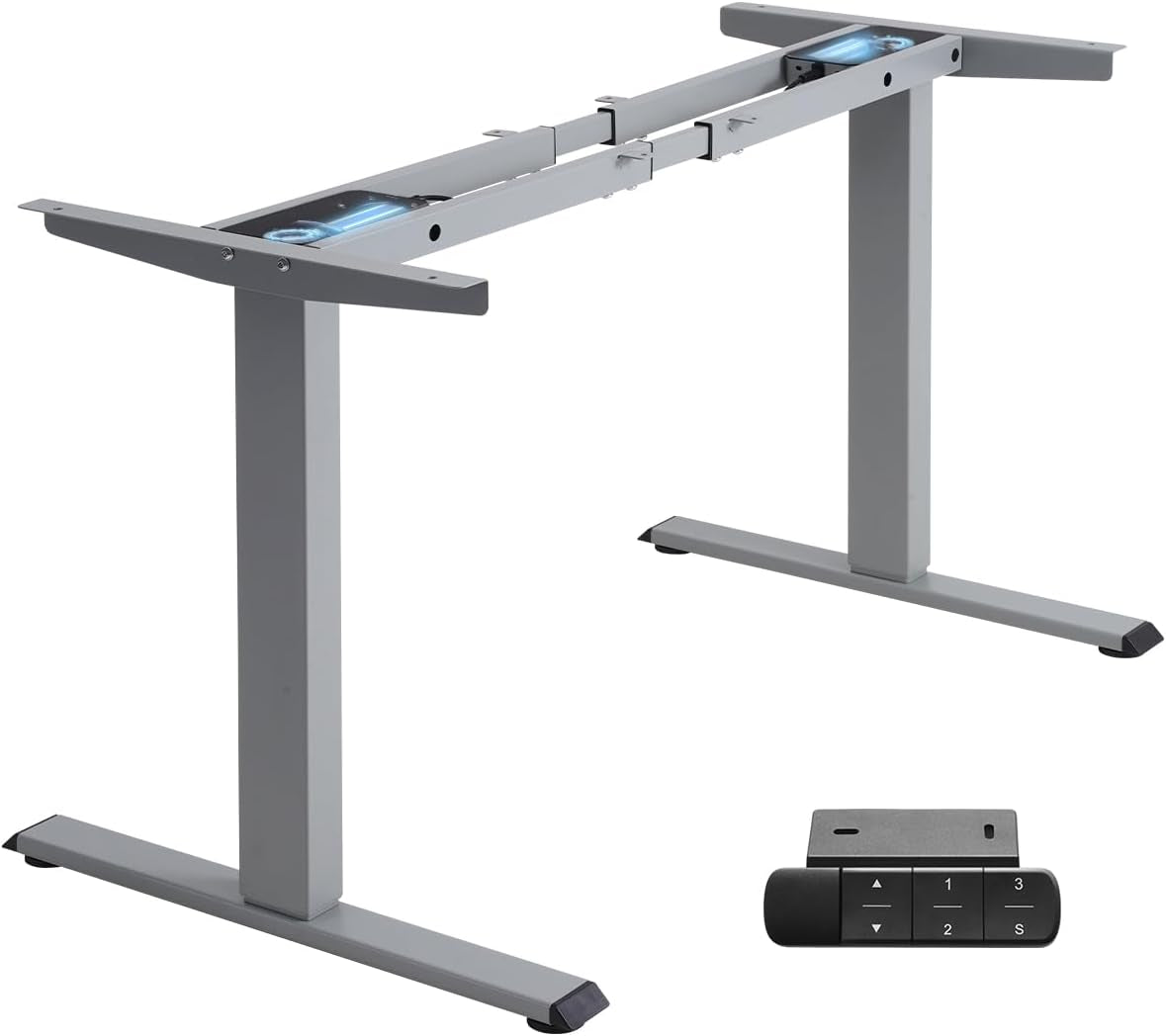 Dual Motor Electric Adjustable Standing for up to 70.8”X31.5” Table Tops, 225 Lbs Weight Capacity, Computer Desk for Home and Office (Grey Frame Only)