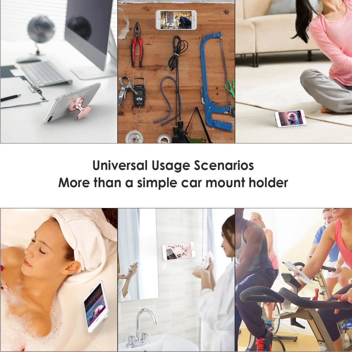 360 Magnetic Car One Touch Cell Phone Dash Mount Stand Phone Holder - Phone Holder for Car/Home/Office - Compatible Any Phones